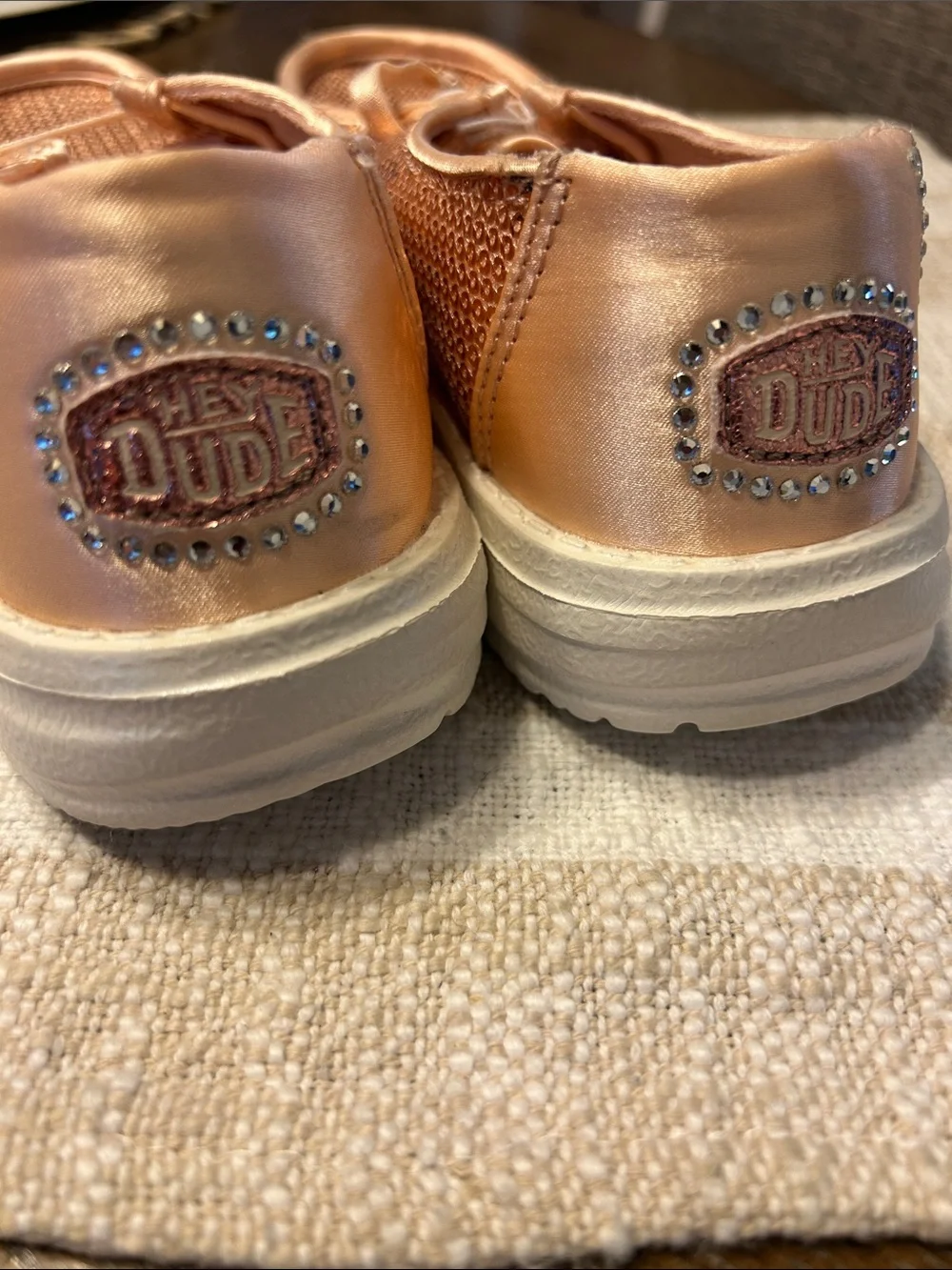 Hey Dude Rose Gold Sequin Slip-On Sneakers